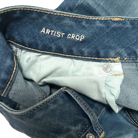 American Eagle Jeans Women's Size 2 Artist Crop Super Stretch Denim Medium Wash - Picture 5 of 9